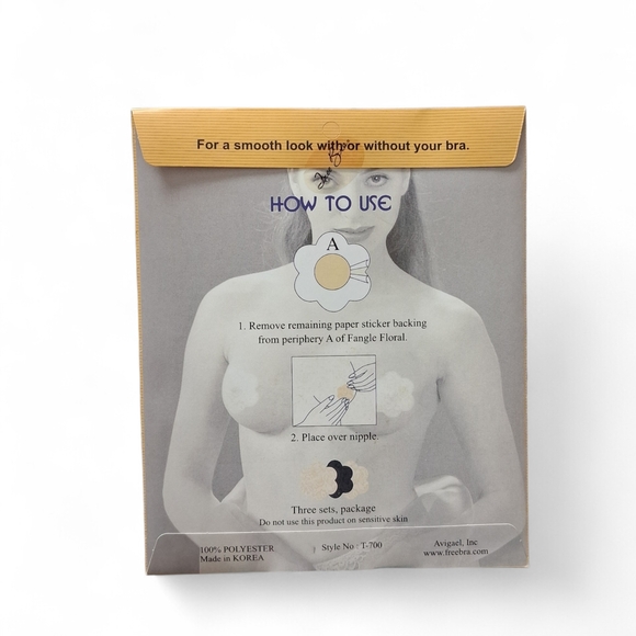 3-Pair Fangle Floral Free Bra Nipple Covers New - Picture 2 of 2